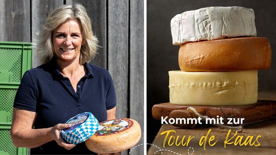 Mitarbeiterin mit Käse