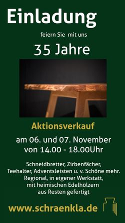 Aktionsverkauf Schreinerei Schränkla