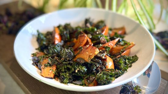 Flower Sprout Kürbis Knoblauch Pfanne