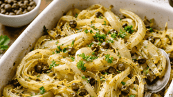 Gerösteter Fenchel mit Zitrone und Kapern