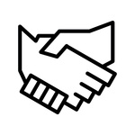 Grafik schüttelnde Hände