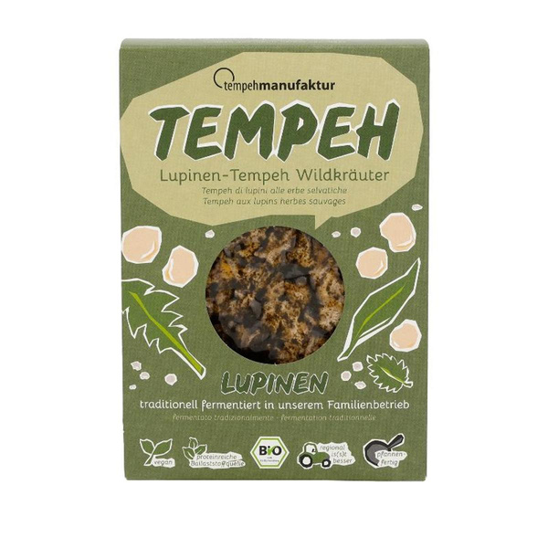 Produktfoto zu Lupinen-Tempeh mit Wildkräutern 170g