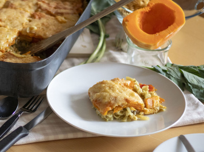 Butternut-Kohlrabi-Auflauf