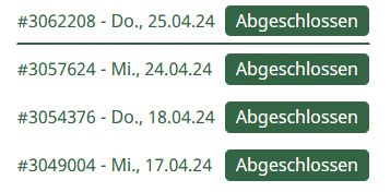 Screenshot Bestellungen