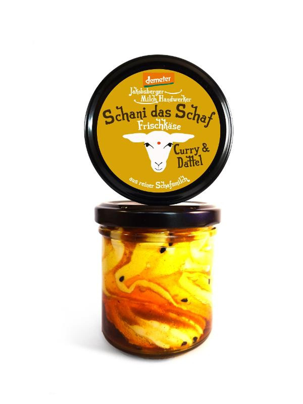 Produktfoto zu Schani das Schaf - Frischkäse Curry & Dattel