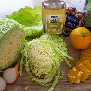 Wirsing-Kuchen und Wirsing-Salat 