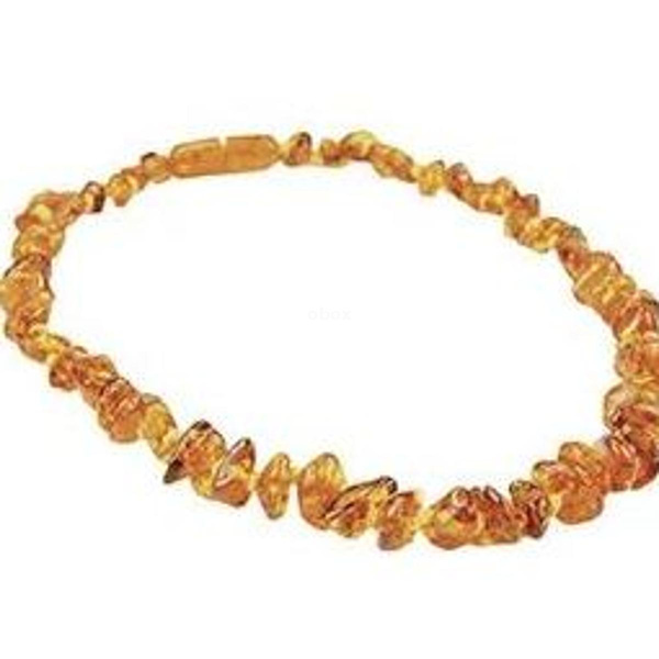 Produktfoto zu Bernsteinkette Flachbarock 34cm