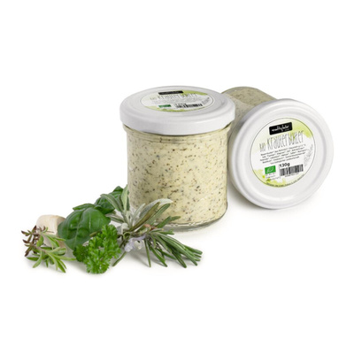 Produktfoto zu Kräuterbutter im Glas Hofkäserei Mattigtaler 130g