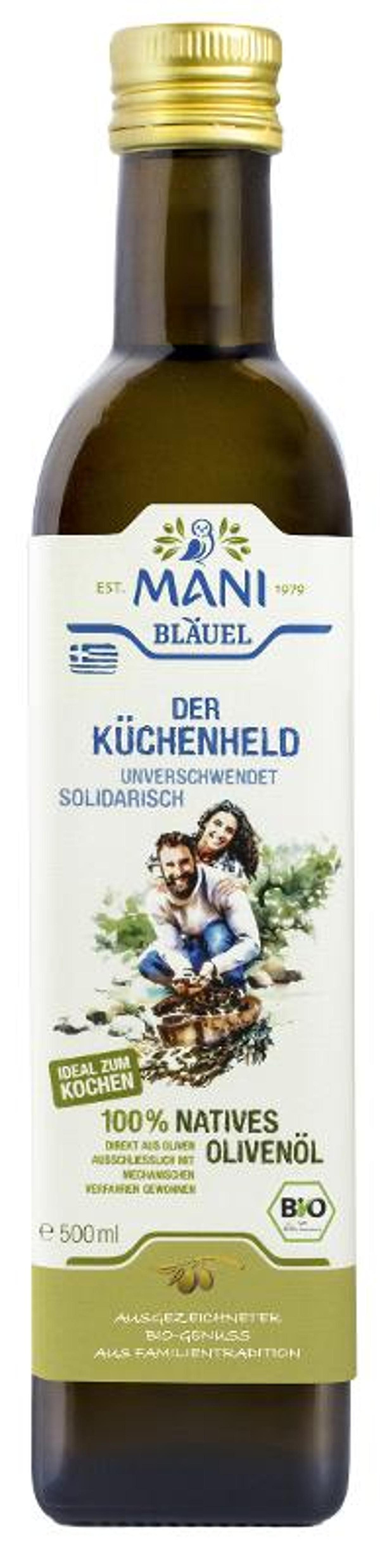 Produktfoto zu Küchenheld Olivenöl nativ MANI 0,5l