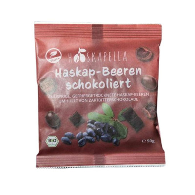 Produktfoto zu Haskap-Beere schokoliert, Zartbitter 50g