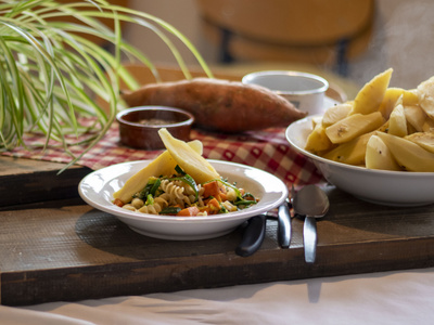 Nudeln mit Süßkartoffel und Pastinake