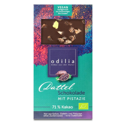 Produktfoto zu Schokolade Dattel Pistazie 71% 70g