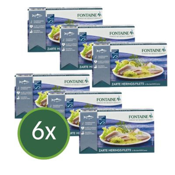 Produktfoto zu Heringsfilet Senf Dill Creme 6x200g