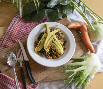 Anicia Linsen-Risotto mit Ofen-Apfel-Fenchel