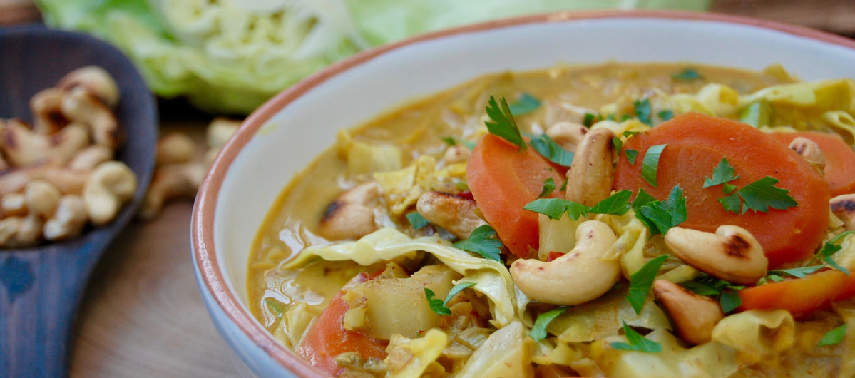 veganes Spitzkohl Curry