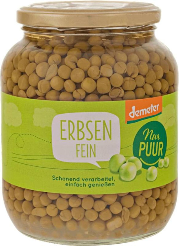 Produktfoto zu Erbsen fein im Glas 680g