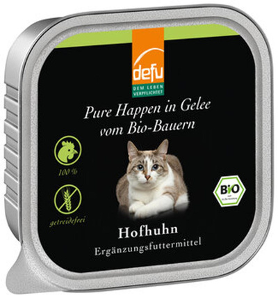 Produktfoto zu Nassfutter Katze Hofhuhn 100g