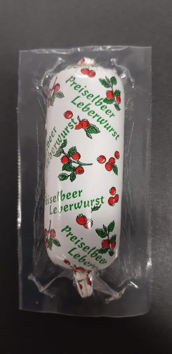 Produktfoto zu Wildleberwurst mit Steinpilzen u. Preiselbeeren ca.125g