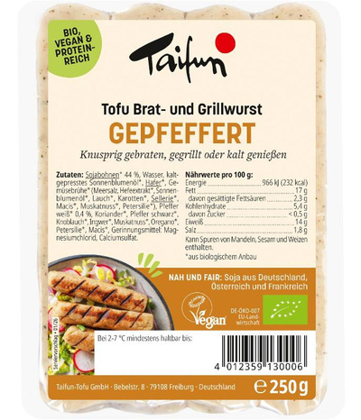 Produktfoto zu Tofu Bratwurst gepfeffert 4 St vegan