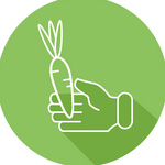 Icon Hand hält Karotte
