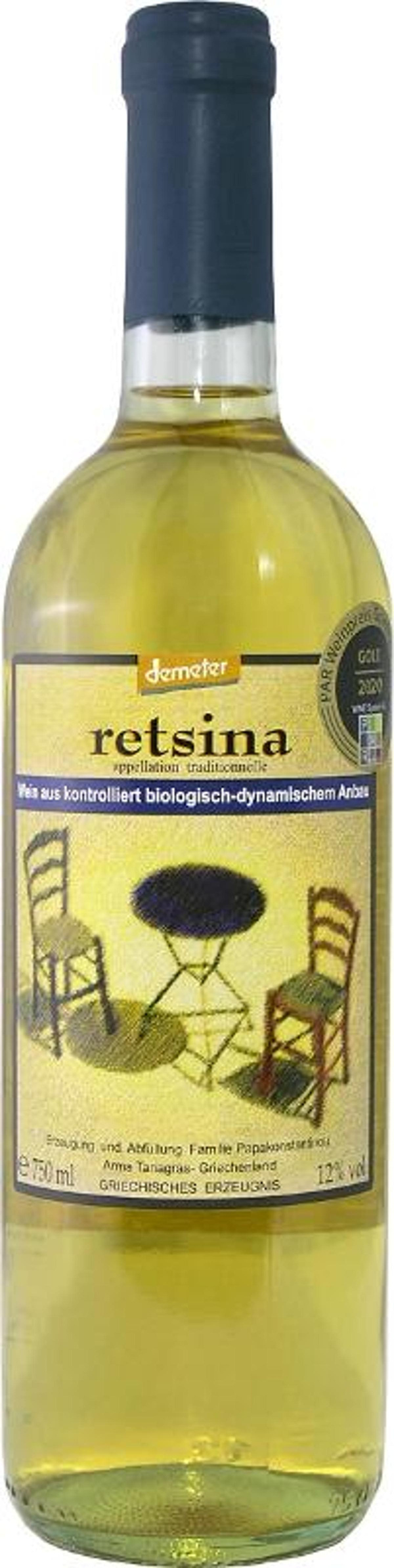 Produktfoto zu Retsina weiß 0,75l Papakonstan