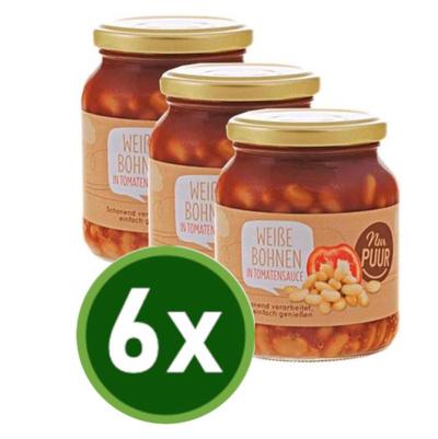 Produktfoto zu Weiße Bohnen in Tomatensauce 6x350g