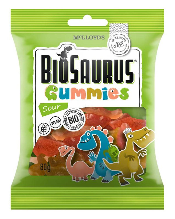 Produktfoto zu Biosaurus Gummies sauer 80g