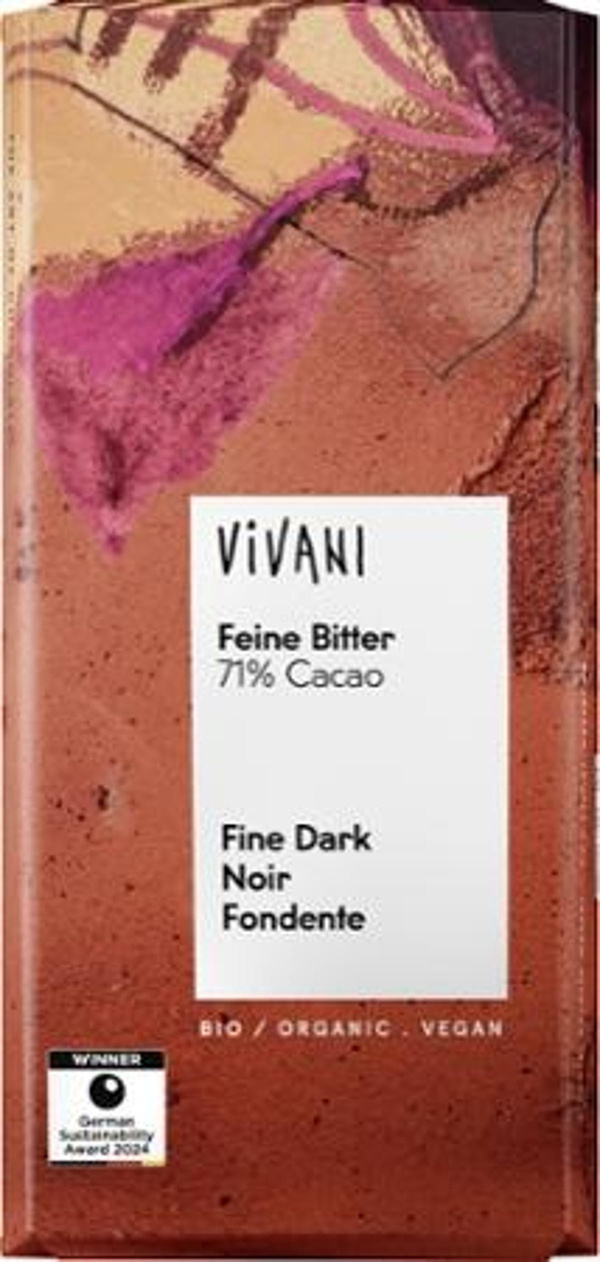 Produktfoto zu Schokolade Bitter fein 71%