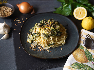 Mangold Pasta mit Zitrone