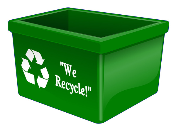 Kiste mit Recycling-Aufschrift