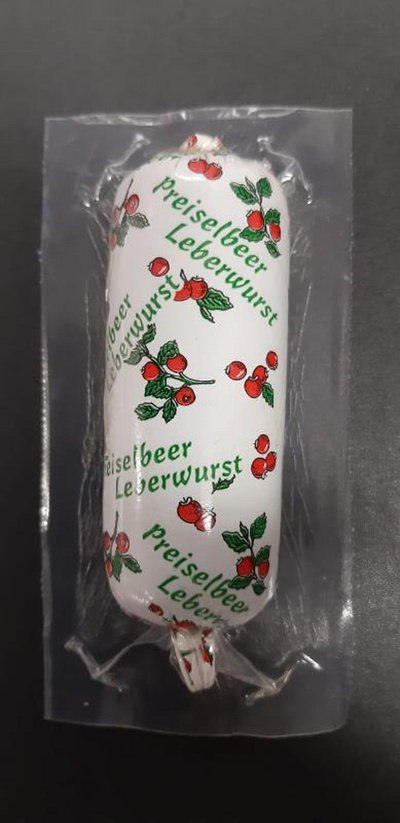 Produktfoto zu Wildleberwurst mit Steinpilzen u. Preiselbeeren ca.125g