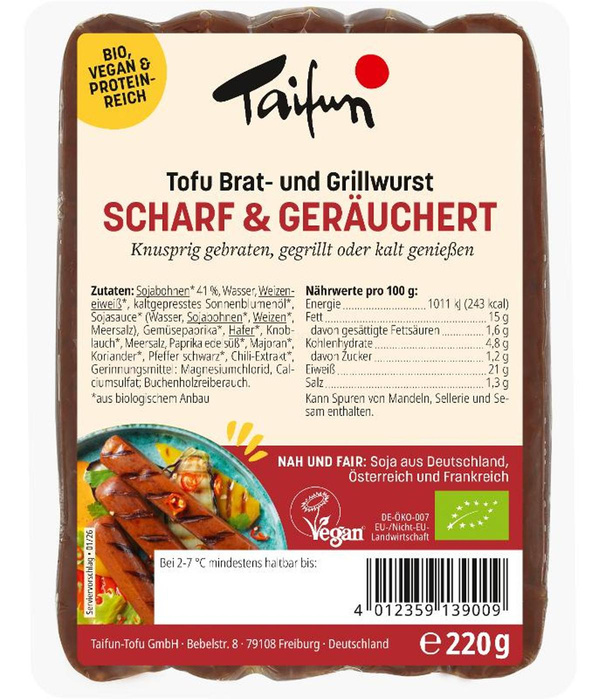 Produktfoto zu Tofu Bratwurst scharf 5 Stück