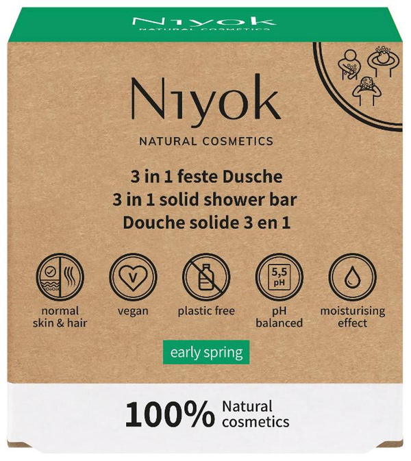 Produktfoto zu 3in1 Feste Dusche Körper Haare Gesicht 80g