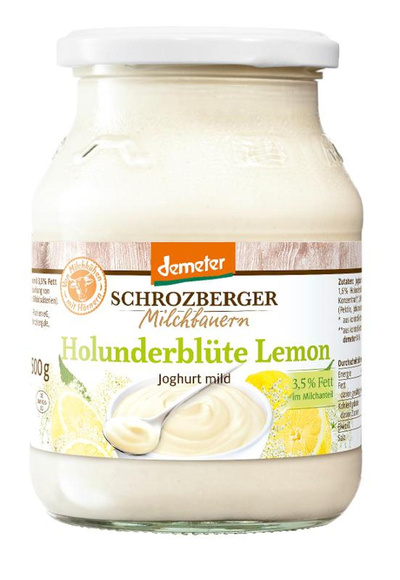 Produktfoto zu Joghurt Holunderblüte-Lemon 3,5%, 500g SBG