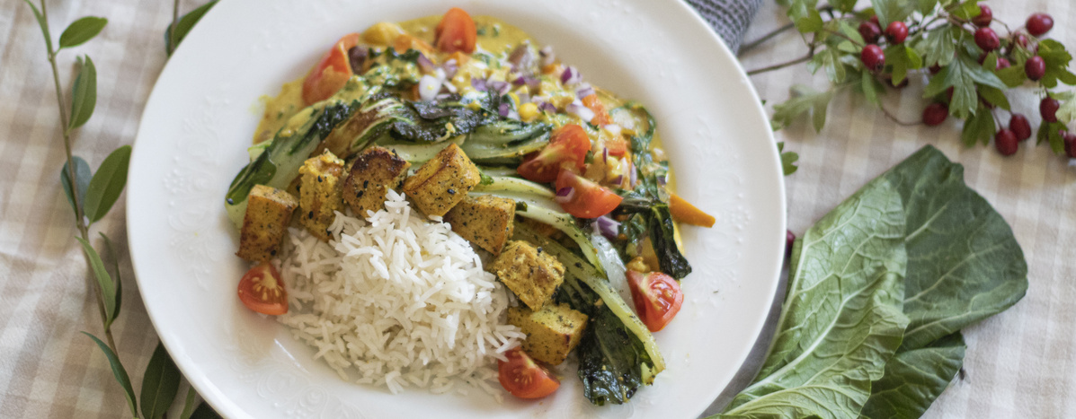 Veganes Curry mit Reis