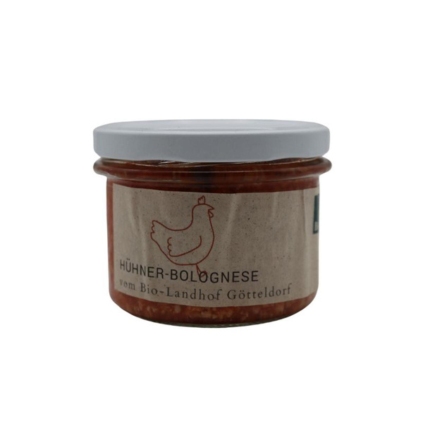 Produktfoto zu Bolognese vom Huhn 180g Glas, vom Biolandhof Fetz regional