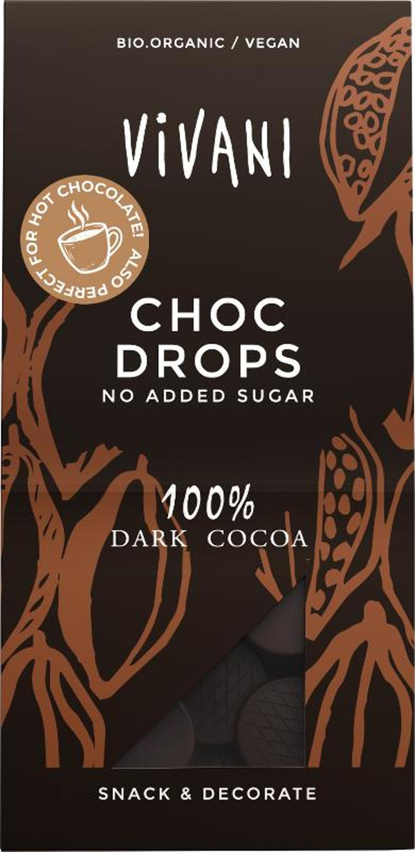 Produktfoto zu Choc Drops 100% Cacao 100g