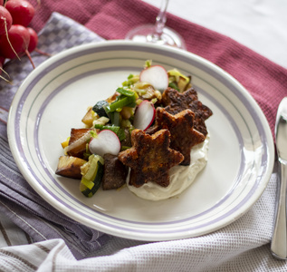 Kartoffel-Zucchini-Lauch-Pfanne mit Glückssternen