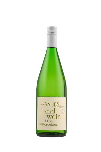 Produktfoto zu Pfälzer Landwein halbtrocken weiß, Weingut Sauer, 1L