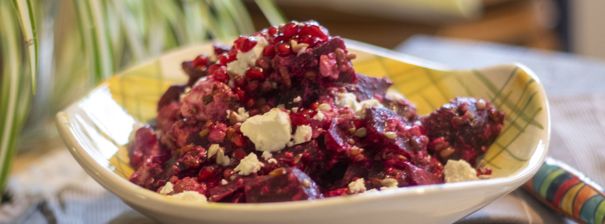 Warmer Rote Bete Feta Sonnenblumenkerne Salat