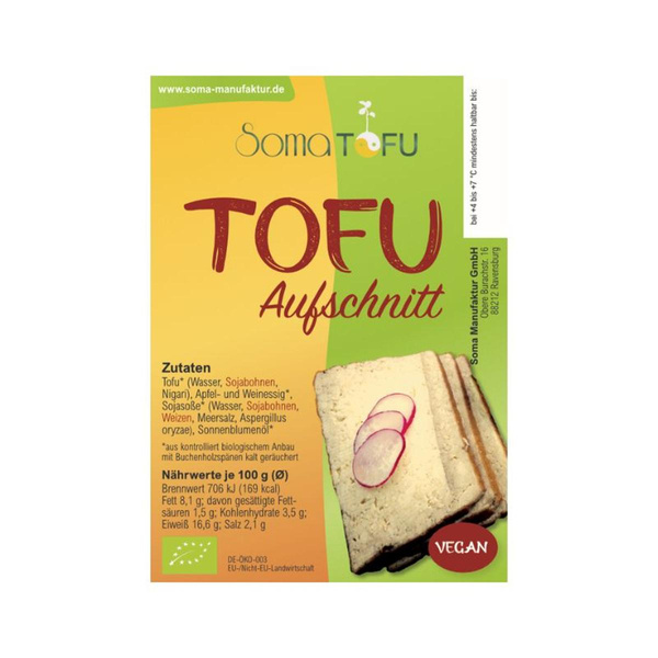 Produktfoto zu Tofu Aufschnitt ca.120g SomaTofu