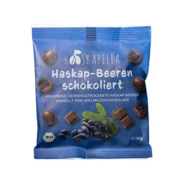 Produktfoto zu Haskap-Beere schokoliert, Vollmilch 50g