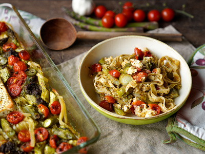 One-Pot-Pasta mit Spargel