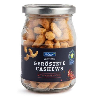 Produktfoto zu Cashews geröstet mit pikantem Chili Glas 140g