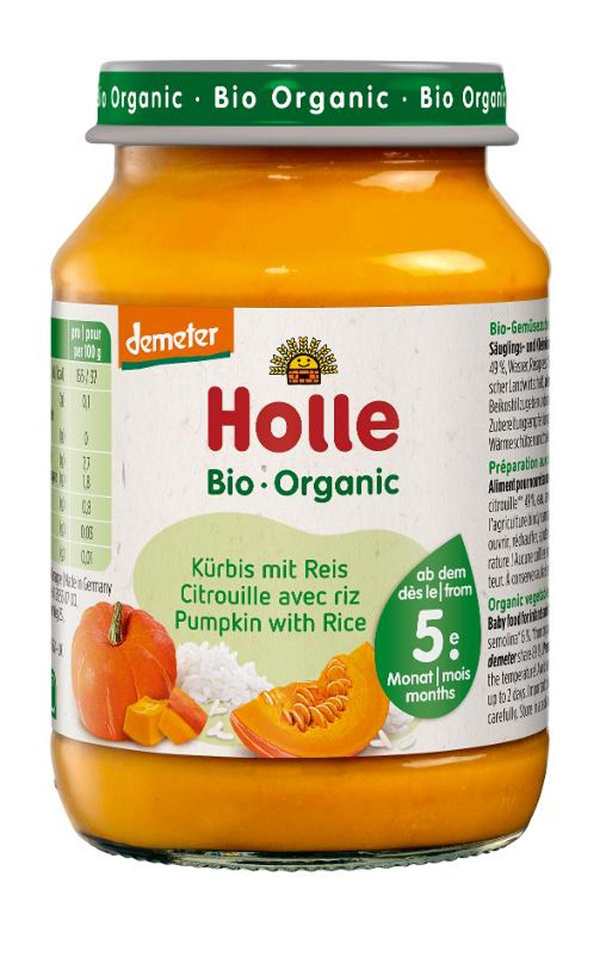 Produktfoto zu Glas Kürbis mit Reis 190g