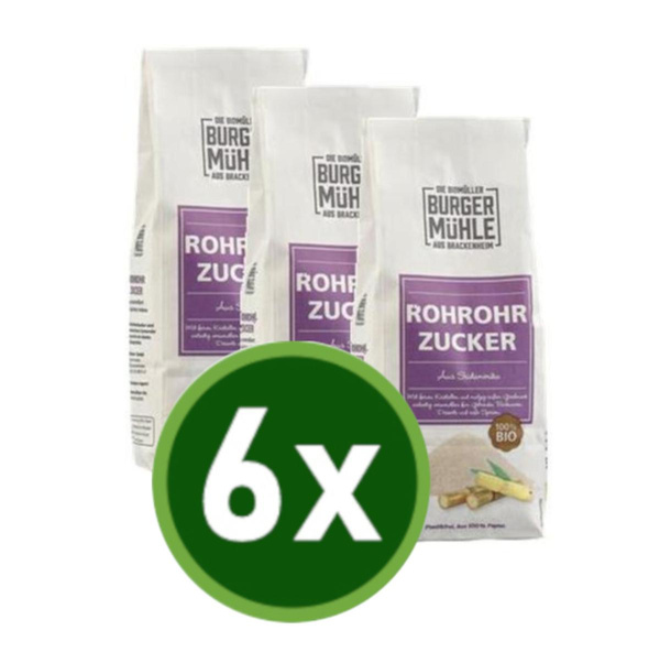 Produktfoto zu Rohrohrzucker 6x1kg