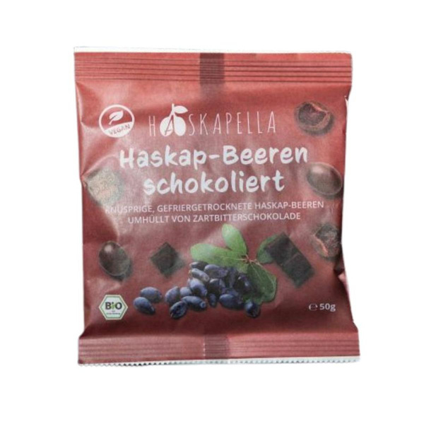 Produktfoto zu Haskap-Beere schokoliert, Zartbitter 50g