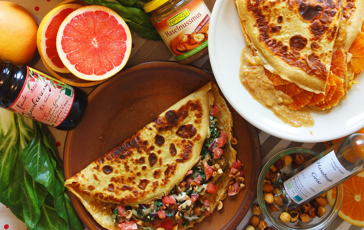 Pfannkuchen mit Haselnussmus