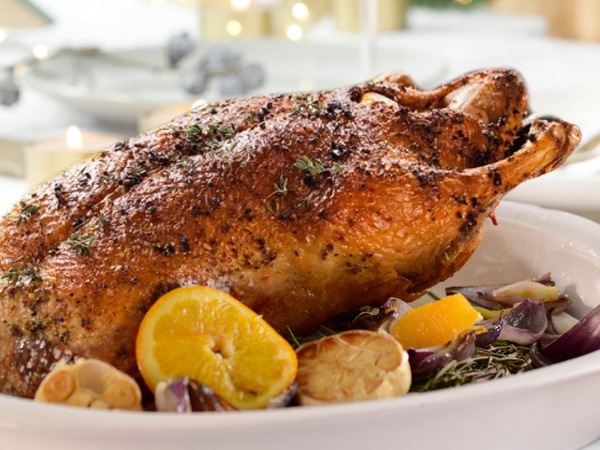 Ente in Orangen-Sauce