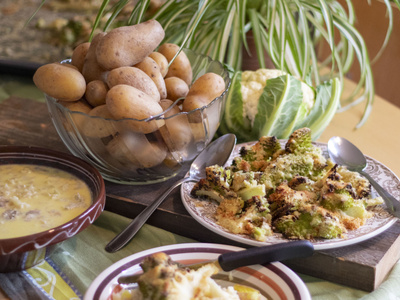 Gorgonzola Blumenkohl mit Knusperromaneso